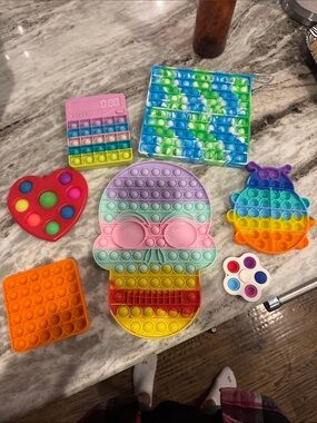 Rainbow Skull Pop-It Fidget Toy for Kids - Multicolor